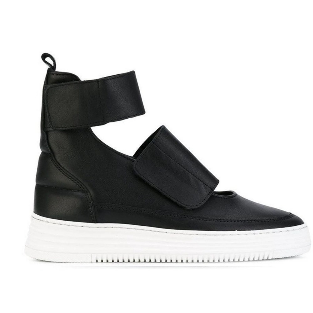 Filling Pieces High Top Cleopatra  STRAPPY  black leather sneaker size 36/US 6
